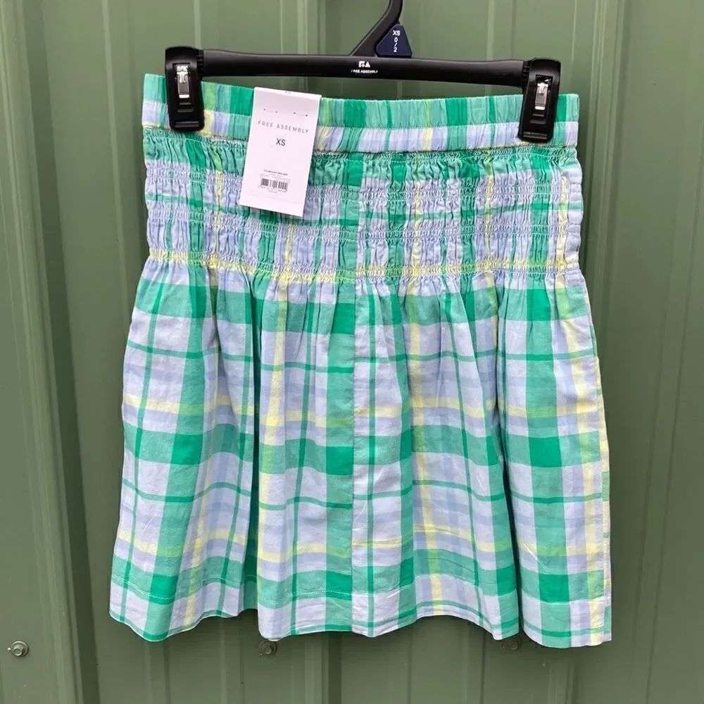 Women's Cotton Lightweight Pull On Smocked Mini Skirt Size XS